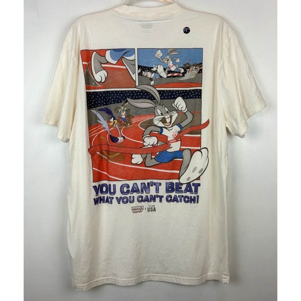 Hollister Looney Tunes x Team USA Graphic Tee T Men Large Logo Casual Sports New